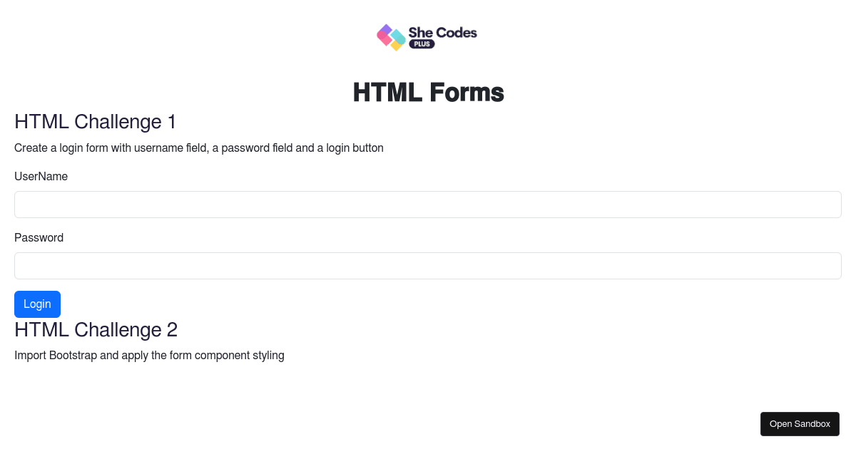HTML Forms (forked) - Codesandbox