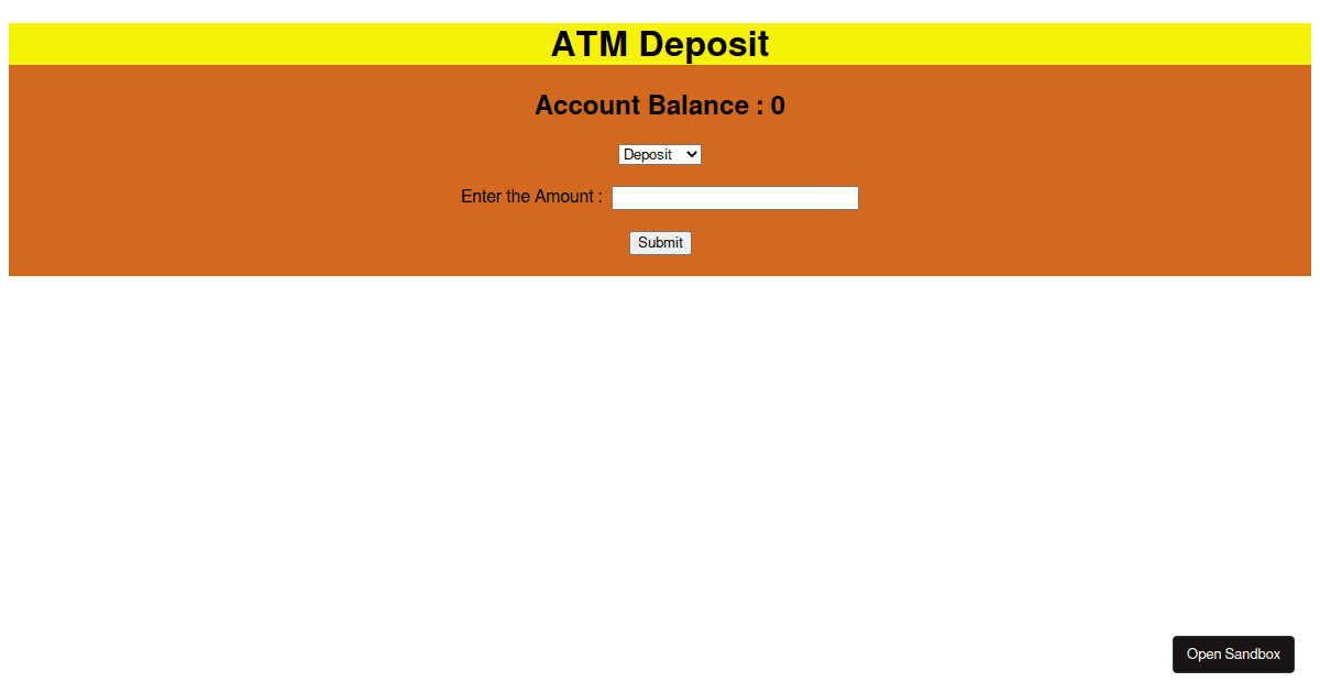Atm - Codesandbox