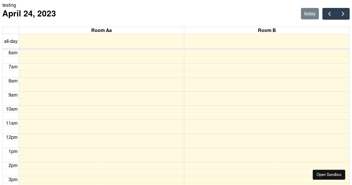 Fullcalendar react forked codesandbox