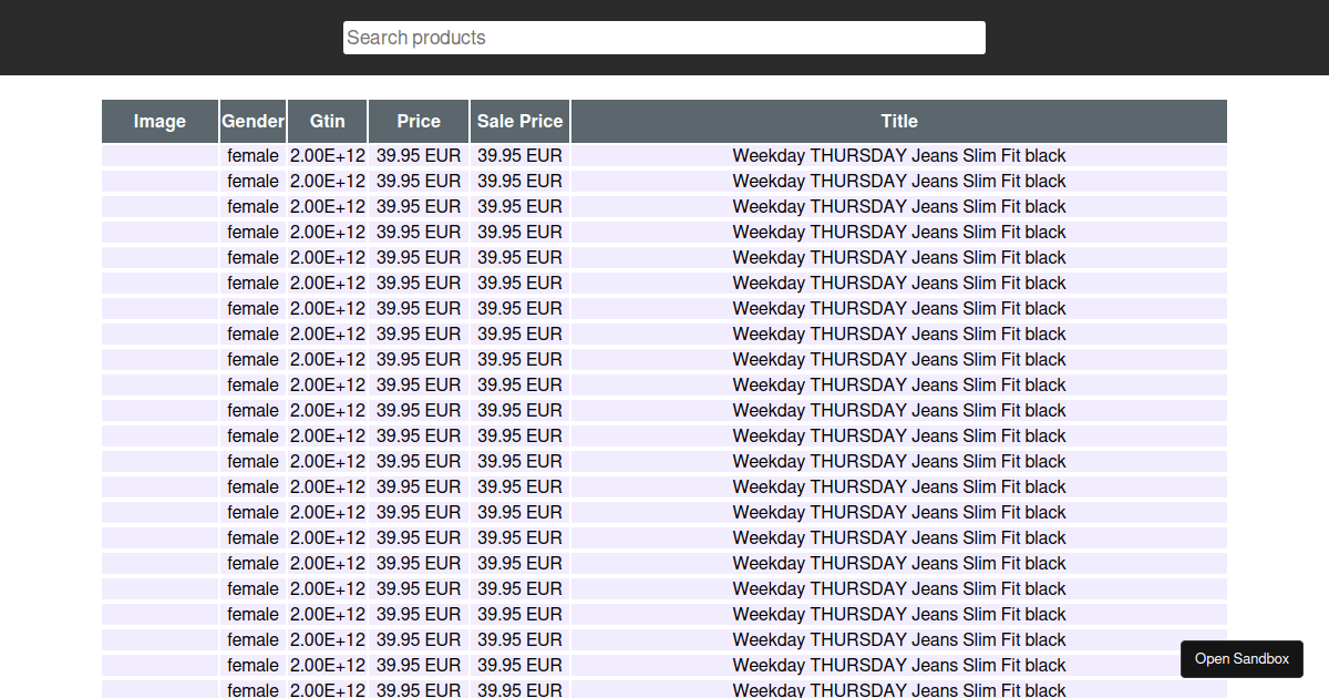 filteringproductslist Codesandbox