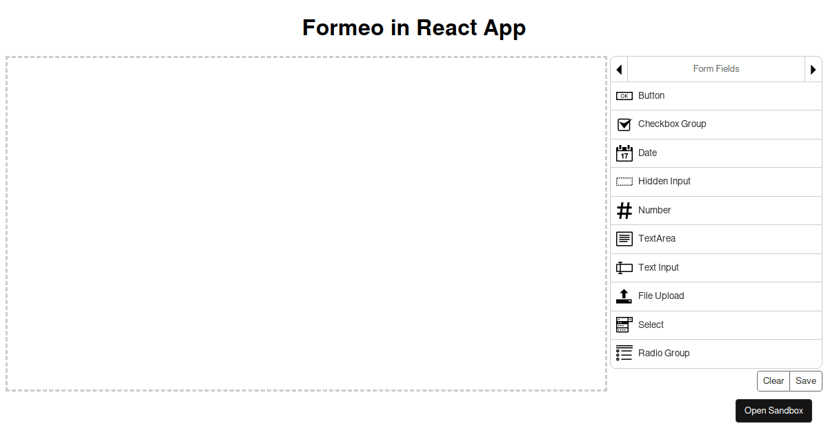 Formeo React (forked) - Codesandbox