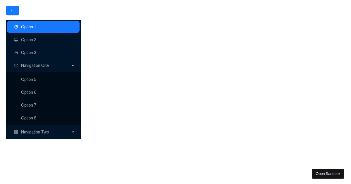 Collapsed inline menu - ant-design-vue@4.0.1 - Codesandbox