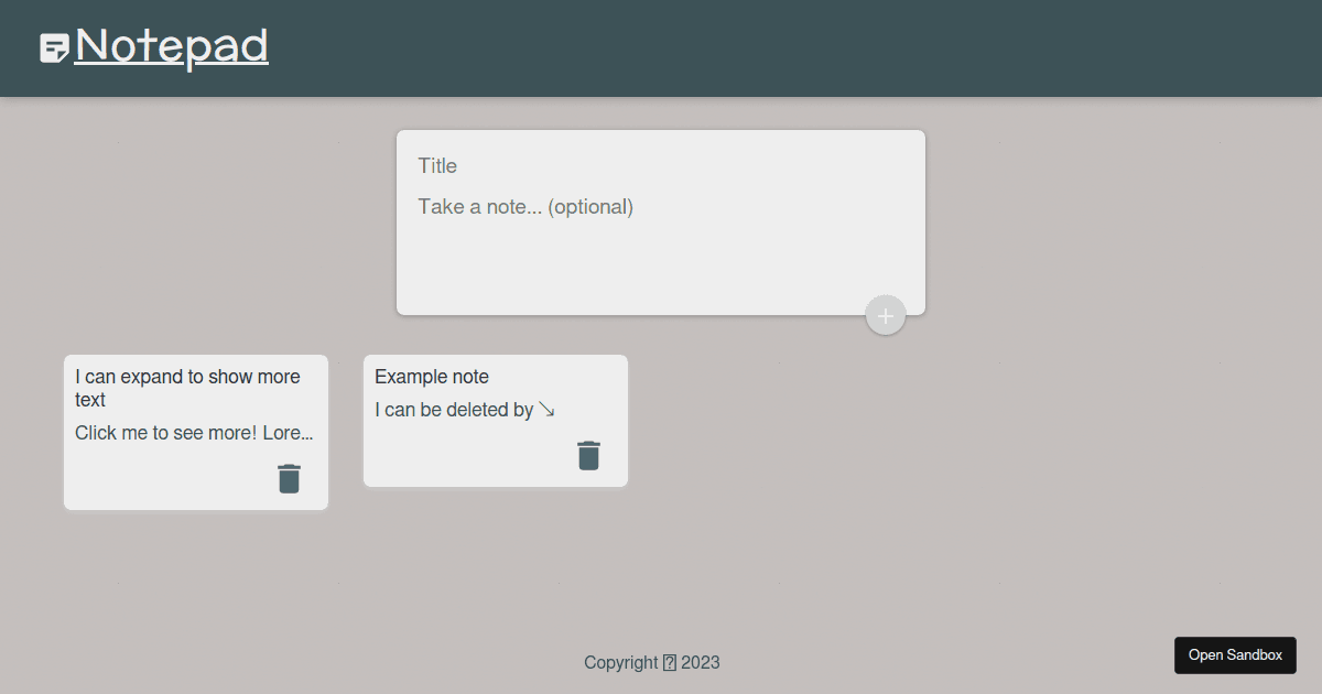 project-notes - Codesandbox