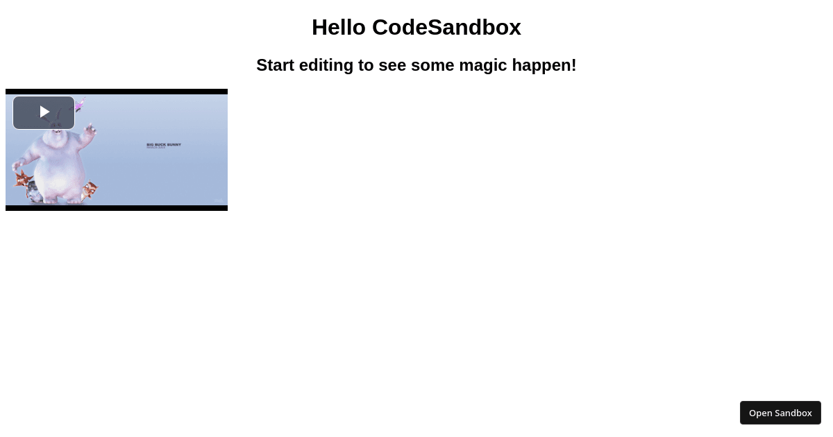 VideoJs test (forked) - Codesandbox